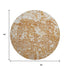 8' Copper And Ivory Abstract Washable Round Rug With UV Protection