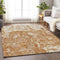 9' X 12' Copper And Ivory Abstract Washable Area Rug With UV Protection