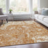 9' X 12' Copper And Ivory Abstract Washable Area Rug With UV Protection