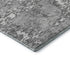 8' Gray And Silver Abstract Washable Round Rug With UV Protection