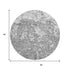 8' Gray And Silver Abstract Washable Round Rug With UV Protection