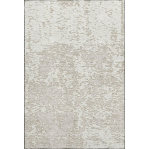 5' X 8' Ivory And Beige Abstract Washable Area Rug With UV Protection