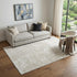 5' X 8' Ivory And Beige Abstract Washable Area Rug With UV Protection
