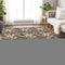 9' X 12' Brown And Ivory Geometric Washable Area Rug With UV Protection