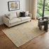 5' X 8' Gold And Ivory Geometric Washable Area Rug With UV Protection