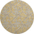 8' Gold And Ivory Geometric Washable Round Rug With UV Protection