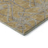 8' Gold And Ivory Geometric Washable Round Rug With UV Protection