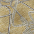 8' Gold And Ivory Geometric Washable Round Rug With UV Protection