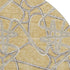 8' Gold And Ivory Geometric Washable Round Rug With UV Protection