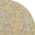 8' Gold And Ivory Geometric Washable Round Rug With UV Protection