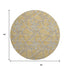 8' Gold And Ivory Geometric Washable Round Rug With UV Protection