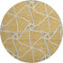 8' Gold Ivory And Gray Geometric Washable Round Rug With UV Protection