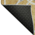 8' Gold Ivory And Gray Geometric Washable Round Rug With UV Protection