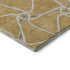 8' Gold Ivory And Gray Geometric Washable Round Rug With UV Protection