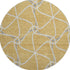8' Gold Ivory And Gray Geometric Washable Round Rug With UV Protection