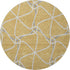 8' Gold Ivory And Gray Geometric Washable Round Rug With UV Protection