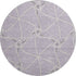 8' Lavender And Ivory Geometric Washable Round Rug With UV Protection