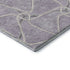 8' Lavender And Ivory Geometric Washable Round Rug With UV Protection