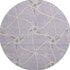 8' Lavender And Ivory Geometric Washable Round Rug With UV Protection