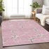 9' X 12' Pink Ivory And Gray Geometric Washable Area Rug With UV Protection