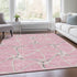 9' X 12' Pink Ivory And Gray Geometric Washable Area Rug With UV Protection
