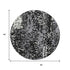 8' Black Gray And Ivory Abstract Washable Round Rug With UV Protection