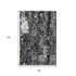 8' X 10' Black Gray And Ivory Abstract Washable Area Rug With UV Protection
