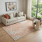 5' X 8' Coral Taupe And Ivory Abstract Washable Area Rug With UV Protection