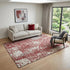 5' X 8' Burgundy Ivory And Gray Abstract Washable Area Rug With UV Protection