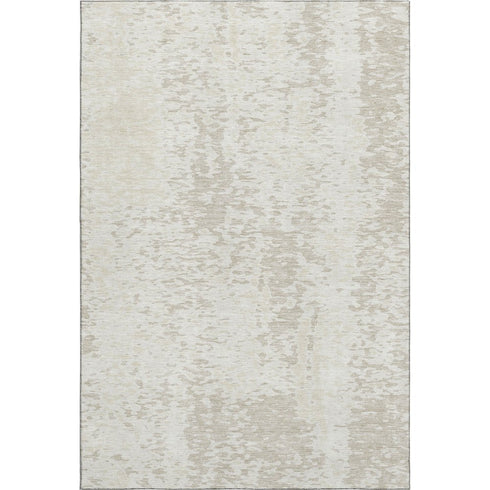 5' X 8' Ivory And Beige Abstract Washable Area Rug With UV Protection