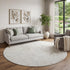 8' Ivory And Beige Abstract Washable Round Rug With UV Protection