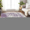 8' X 10' Lavender And Ivory Abstract Washable Area Rug With UV Protection