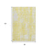 8' X 10' Yellow And Ivory Abstract Washable Area Rug With UV Protection