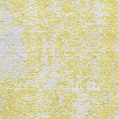 8' X 10' Yellow And Ivory Abstract Washable Area Rug With UV Protection