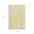 9' X 12' Yellow And Ivory Abstract Washable Area Rug With UV Protection