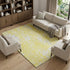 9' X 12' Yellow And Ivory Abstract Washable Area Rug With UV Protection