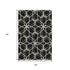 5' X 8' Black Ivory And Gold Geometric Washable Area Rug With UV Protection