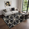5' X 8' Black Ivory And Gold Geometric Washable Area Rug With UV Protection
