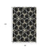8' X 10' Black Ivory And Gold Geometric Washable Area Rug With UV Protection