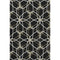 8' X 10' Black Ivory And Gold Geometric Washable Area Rug With UV Protection