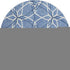 8' Denim Blue And Ivory Geometric Washable Round Rug With UV Protection