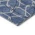 8' Denim Blue And Ivory Geometric Washable Round Rug With UV Protection