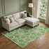 8' X 10' Green Ivory And Gray Geometric Washable Area Rug With UV Protection