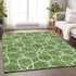 8' X 10' Green Ivory And Gray Geometric Washable Area Rug With UV Protection