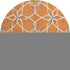 8' Orange Ivory And Gray Geometric Washable Round Rug With UV Protection