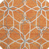 8' Orange Ivory And Gray Geometric Washable Round Rug With UV Protection