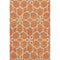 8' X 10' Orange Ivory And Gray Geometric Washable Area Rug With UV Protection