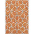 8' X 10' Orange Ivory And Gray Geometric Washable Area Rug With UV Protection