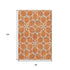 8' X 10' Orange Ivory And Gray Geometric Washable Area Rug With UV Protection