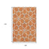 9' X 12' Orange Ivory And Gray Geometric Washable Area Rug With UV Protection